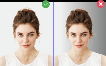 Right and wrong: even light background and background with a side shadow